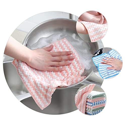 CLISPEED Cozinha 24 Peças Toalha De Prato Coral Absorvente Pano De Lavar Louça Toalha De Limpeza De