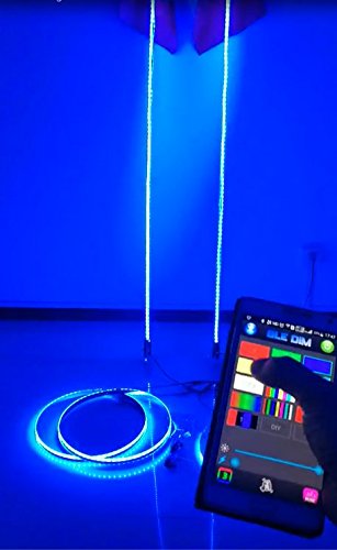 LED Whip Lights (2 of 6ft) +LED Illuminated Wheel Ring Rim Lights (4 of 15.5