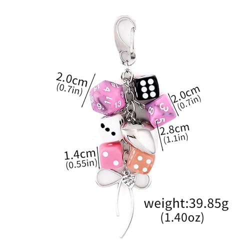 Image of 8 Ball Dice Charm Keychain - Cute Bag Purse Handbag Accessories - Y2K Aesthetic Key Chain for Women Men