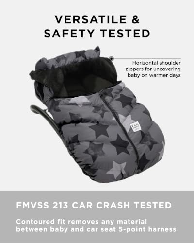 Image of 7AM Enfant Car Seat Covers - Cocoon Baby Cover for Boys & Girls, Rain & Snow Repellent, Breathable Windproof, Center Zipper, Universal Fit for Infant Car Seat (0-12M) (Stella)