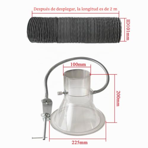Miniatura 2 de Extractor Campana Extractora De Humos De Soldadura Industrial Para Soldadura Brazo Extractor Laboratorio Sistema De Extracción De Aire Purificador De Humo 100-230 Mm Con Tubo De Pvc De 2 M