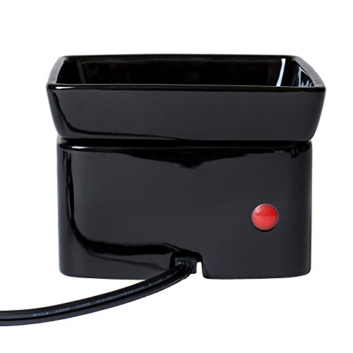 Elanze Designs Black Candle Warmer Black Stoneware Electric 2-in-1 Jar Candle and Wax Tart Oil Warmer - Thumbnail 5