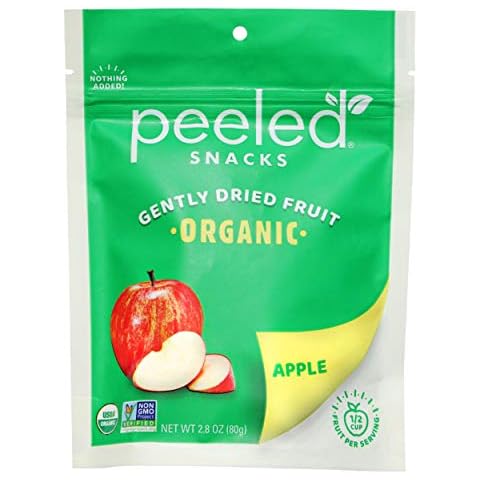 Peeled Snacks Organic Dried Fruit, Apple, 2.8 oz., Pack of 12 â€“ Healthy, Vegan Snacks for On-the-Go, Lunch and More Cover
