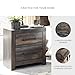 Signature Design by Ashley Drystan Rustic Industrial 2 Drawer Nightstand with 2 Slim-Profile USB Charging Stations, 24.37