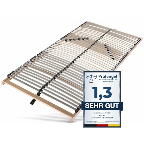Sleepneo Lattenrost 140x200, 42 Latten, Ergonomischer 7-Zonen-Lattenrost 140 x 200 cm aus Buchenholz, Selbstmontage, hohe Traglast bis 150Kg Sleepneo Lattenrost 140x200, 42 Latten, Ergonomischer 7-Zonen-Lattenrost 140 x 200 cm aus Buchenholz, Selbstmontage, hohe Traglast bis 150Kg