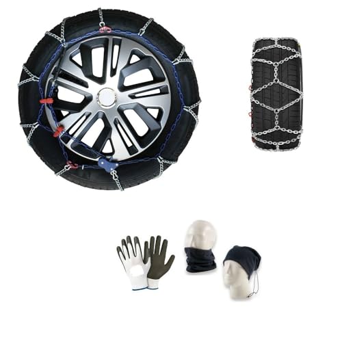 Chaînes à neige 650R15 de 16 mm (CN117) 1 paire de chaînes pour voiture pour pneus, roues à losange = 2 pièces homologuées sur route pour neige et glace