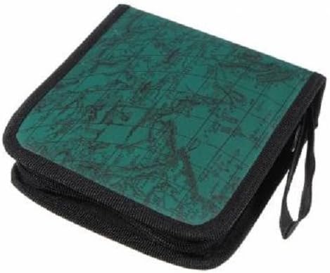 Veewon 40 disc CD Cases Wallet DVD Holder World Global Map Fashion DJ Storage Case Disc Organizer Wallet Bag Album (Green)