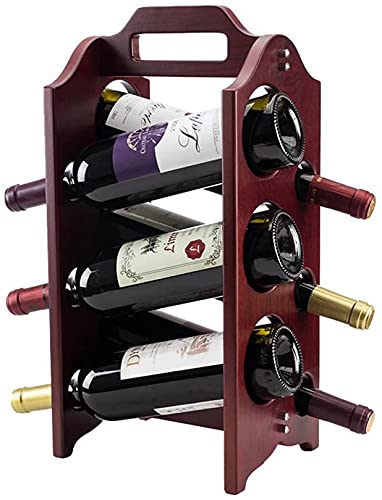 Soporte de madera para 6 botellas de vino estándar miniatura 1