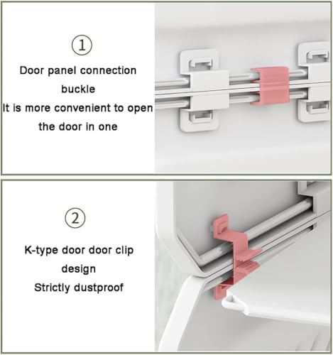 Image of Strassis Design Shoe Rack for Home Plastic, 6 Door Portable Shoes Rack with Dustproof Door for Heels /Slippers /Boots, DIY Multi-Purpose Rack Organizer, Shoe Storage Cabinet for Entryway -White