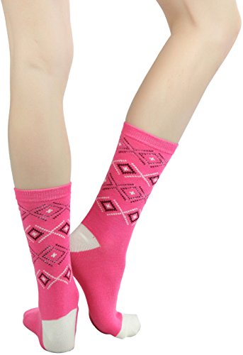 Image of ToBeInStyle Women's Pack of 6 or 12 Fashion Printed Crew Socks