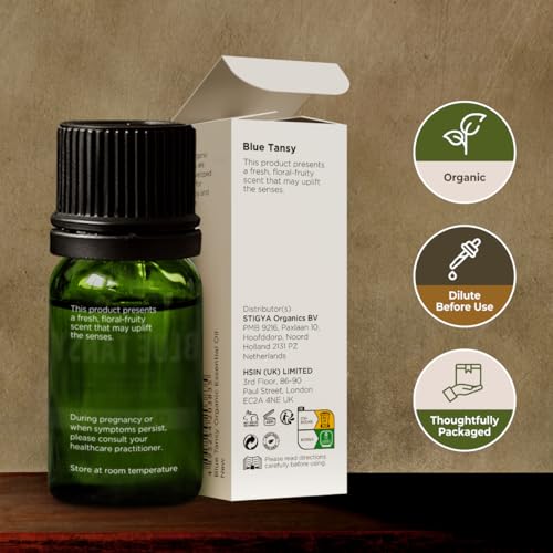 Image of 100% Pure Blue Tansy Essential Oil - 0.17 Fl Oz - Blue Tansy Oil for Hair, Skin, Diffuser, Aromatherapy & DIY Candle Making Scent