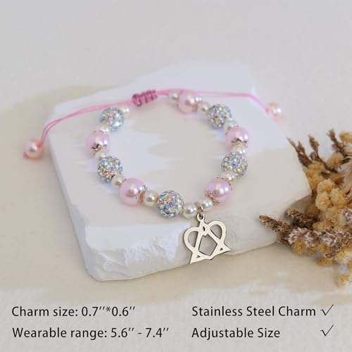 Image of LZ EMOTION Natural Stone Adoption Bracelet Adoption Jewelry with Adoption Symbol Adoption Day Gifts for Adoptive Parents Gotcha Day Gift, Thank You Gifts
