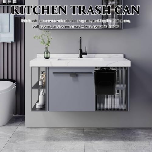 Caneca de basura de cocina negra 9L con dos compartimentos miniatura 5