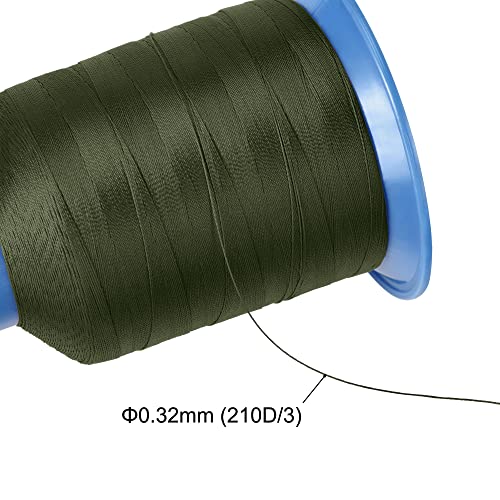 Hilo de coser de poliéster reforzado uxcell, extra fuerte, 1312 yardas, 210D/0.32 mm, para tapicería, costura manual y a máquina (verde oscuro) miniatura 3