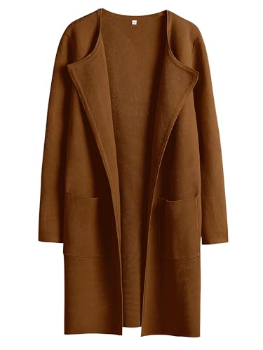 Image of ANRABESS Womens Cardigan Sweater Open Front Knit Long Coatigan Dressy Casual Jacket Coat 2026 Fall Outfits Classy Clothes