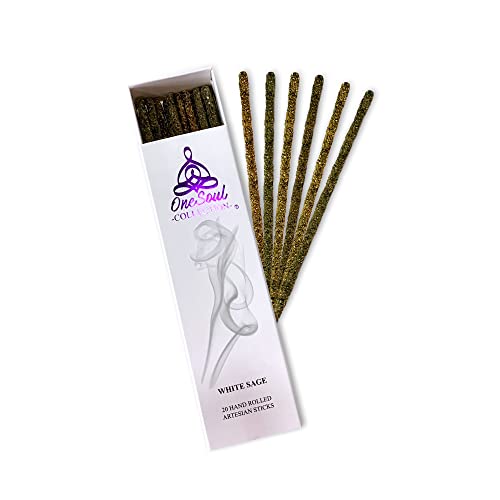 OneSoul White Sage Smudge Incense Sticks, 20 Pack