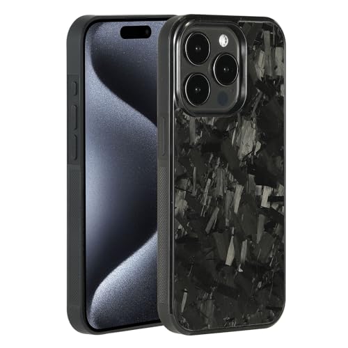 molzar Capa Grip Series para iPhone 16 Pro Max com fibra de carbono forjada real, anel magnético
