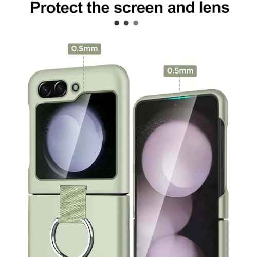 Image of Scalebee Back Cover Case for Samsung Galaxy Z Flip 7 /Flip7 5G, Light Green | Ultra Thin Slim Protective Case Metal Ring