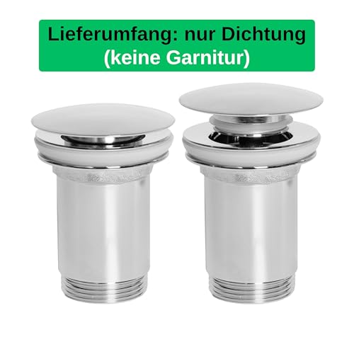 Ersatzdichtung für Pop-Up Abfluss Garnitur, 2-teilig, Dichtungsringe aus Silikon, Pop-Up Reparatur Verschluss Dichtung, Ablaufgarnitur Lippendichtung, O-Ringe Dichtung Ablassventil Popup, Push-Up Seal