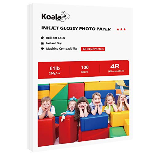 Image of Koala Heavyweight Photo Paper High Glossy 4x6 Inches for Inkjet Printing 100 Sheets 61LB