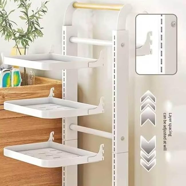 3 Tier Microwave Oven Rack Kitchen Storage Unit with Chopping Board Holder & Pan Racks Space Saving Kitchen Stand for Cupboard nization Black 5 Boards & 1 Basket-33G0YMPW