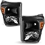TUSDAR Headlight Assembly Set for 2011-2016 Ford F-250 F-350 F-450 F-550 Super Duty Headlamp Passenger and Driver Side (Black)