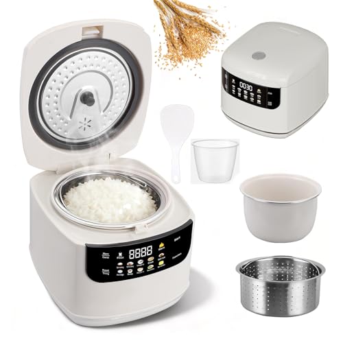 Arrocera 2l Portátil, Olla Digital Inteligente Baja En Azúcar Con Preajuste De 24 Horas Y 10 Menús Funcionales, Mantenimiento Caliente 8h, Olla Antiadherente, Para Cocina Saludable, Para Hogar white