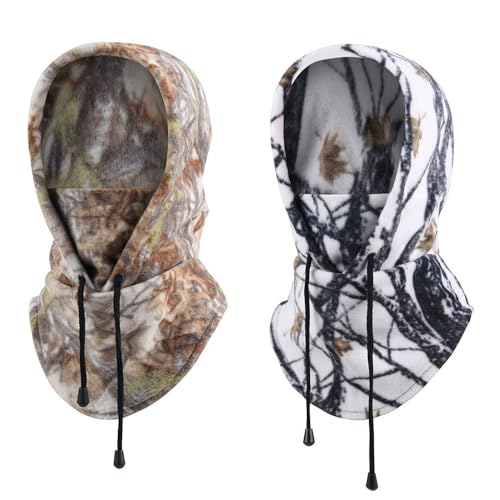 EOMECUIGAO Camouflage Balaclava Face Mask, 2PCS Winter Hunting Face Mask, Cold and Windproof Skiing Warm Face Mask