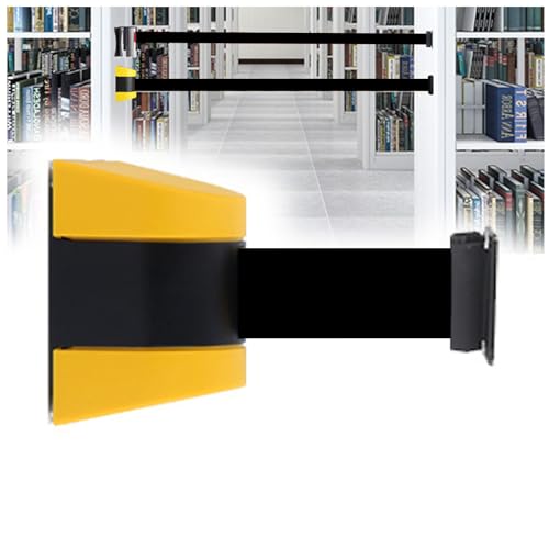 CAIFEXUE Retractable Belt Barrier, Retractable Wall Mount Caution Belt for Crowd Control Barriers and Line Dividers, Retractable Barrier/3 Meters