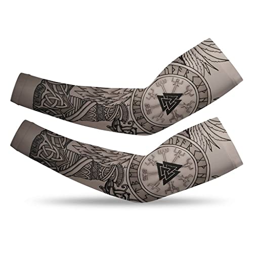 Manches de protection solaire UV Vegvisir Viking boussole nordique pour hommes et femmes