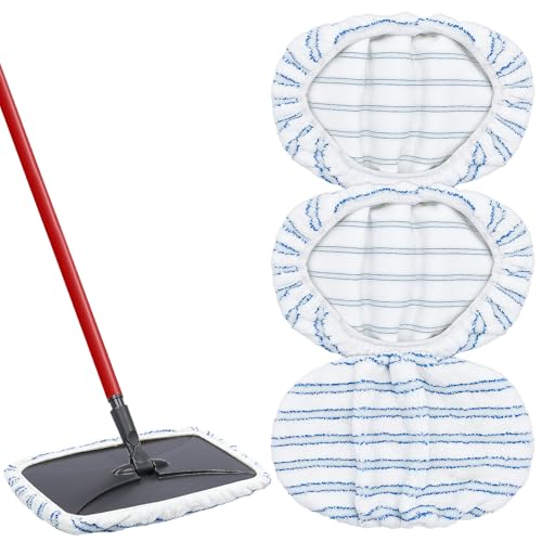 Mop Heads Replacements for Ocedar Hardwood Floor 'N More Microfiber Mop, 3 Pack Mop Refills for O-Cedar Hardwood Floor 'N More Microfiber Mop, 15 x 8 Flat Dust Mop Heads Pads for O Cedar Mop