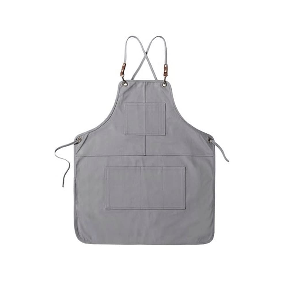 SSDD Lniana bawełniana lniana fartuch kwiatowy sztuka barista kwiat sklepu restauracji odzież robocza (Size : Gray)
