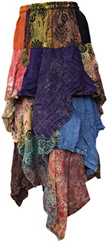 Gheri 3 Layer Asymmetrical Hem Elastic Waist Stonewashed Skirt 3 Layer Asymmetrical Hem Elastic Waist Skirt2