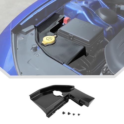 Image of JeCar Carbon Fiber Windshield Washer Tank Engine Bay Dust Cover Accessories for Dodge Charger 2011+ & Challenger 2015+