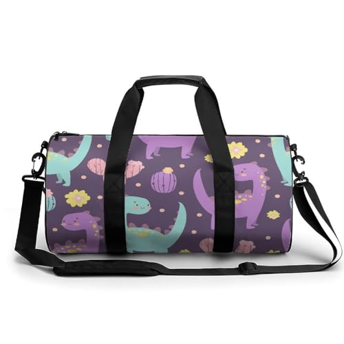 Sac de sport gym imprimé cactus dinosaure durable 45cm
