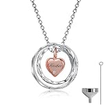 oGoodsunj S925 Sterling Silver Keepsake Jewelry Cremation Pendant Eternity Urn Necklace For Ashes -