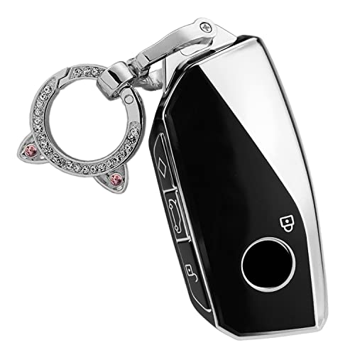 Coque de clé BMW 2023 Série 7 en TPU noir au design élégant et fin