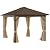 Outsunny 10' x 12' Hardtop Gazebo Canopy with Galvanized Steel Roof, Aluminum Frame, Permanent Pavilion with Top Hook, Netting and Curtains for Patio, Garden, Backyard, Deck, Lawn, Brown