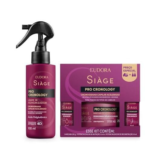 Eudora Kit Siàge Pro Cronology: Kit Cronograma Capilar Acelerado + Leave In Memorizador 100ml