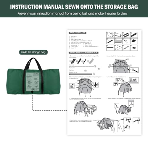 Carpa impermeable para camioneta con toldo para cama 5.5-6.3 FT miniatura 7