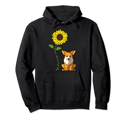 Good Morning Sunshine Pembroke Corgi Dog Sunflower Sudadera con Capucha