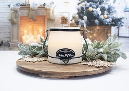 Image of Milkhouse Merry Mistletoe Soy Candle, 16 oz Butter Jar, 65+ Hr Burn