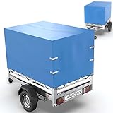 Tarpofix® Anhänger Hochplane 212x123x90 cm inkl Planenseil - ECHTES PVC PLANENMATERIAL - Randverstärkte & Robuste Anhänger Plane für Brenderup Kippi 200/1205 & Saris Pearl/King - PKW Anhängerplane
