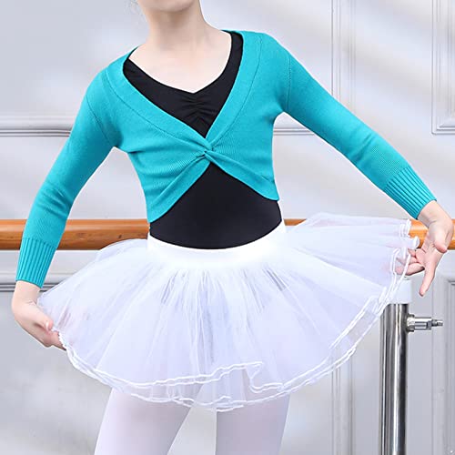 Kids Girls Classic Long Sleeve Ballet Dance Wrap Top Knit Cardigan Shrug Gymnastics Dance Sweaters Bolero2
