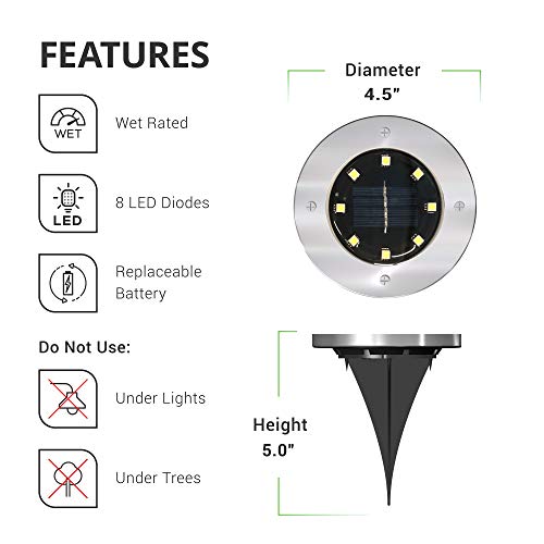 Sunco Lighting 12 Pack Solar Path Lights, Dusk-to-Dawn, 7000K Diamond White, Cross Spike Stake for Easy in Ground Install, Solar Powered LED Landscape Lighting - RoHS/CE