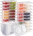 Camping essentials, Snack Containers, Snack Pack Container, 20Pcs - Reusable Snack Containers, Double Compartment Snacks Container for On-the-Go Meals and Camping, Snackle Boxs