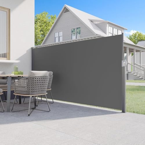 UNIONLINE Seitenmarkise 350x180 cm, Ausziehbar Sichtschutz Sonnenschutz Markise, Windschutz, wasserdichter Faltbarer Sichtschutz für Garten Balkon & Terrasse (Dunkelgrau, 3,5×1,8m) UNIONLINE Seitenmarkise 350x180 cm, Ausziehbar Sichtschutz Sonnenschutz Markise, Windschutz, wasserdichter Faltbarer Sichtschutz für Garten Balkon & Terrasse (Dunkelgrau, 3,5×1,8m)