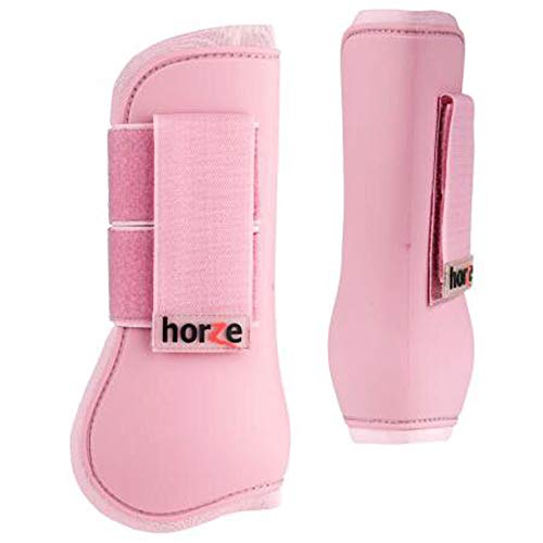 HORZE Chicago Protective Horse Tendon Boots - Lightweight Open Front Boots for Jumping, Trail Riding, and Turnout (Pair) - Lady Light Pink - Horse - Image 4