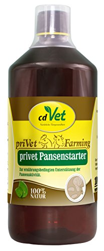 cdVet Naturprodukte privet Pansenstarter 1 Liter - Nutztiere - Vormischung - Appetitanregung - Unterstützung der Futteraufnahme + Pansenaktivität - Förderung der Fresslust - Verdauungsprobleme -