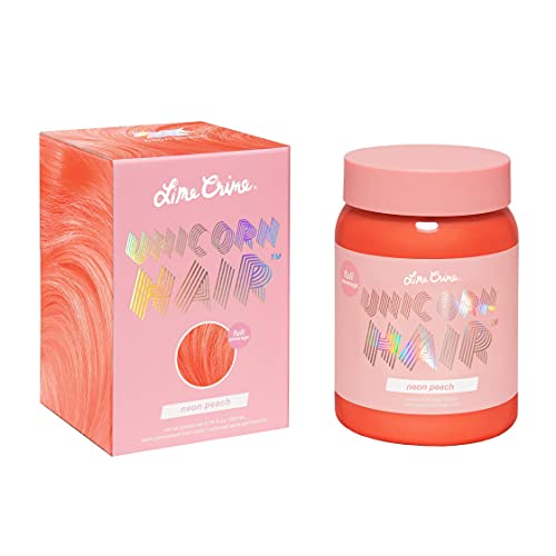Lime Crime Unicorn Hair Lime Crime Unicorn Hair Semi-Permanent Hair Dye Neon Peach (Vibrant Peach) Fantasy Hair Color, 6.7 Ounces